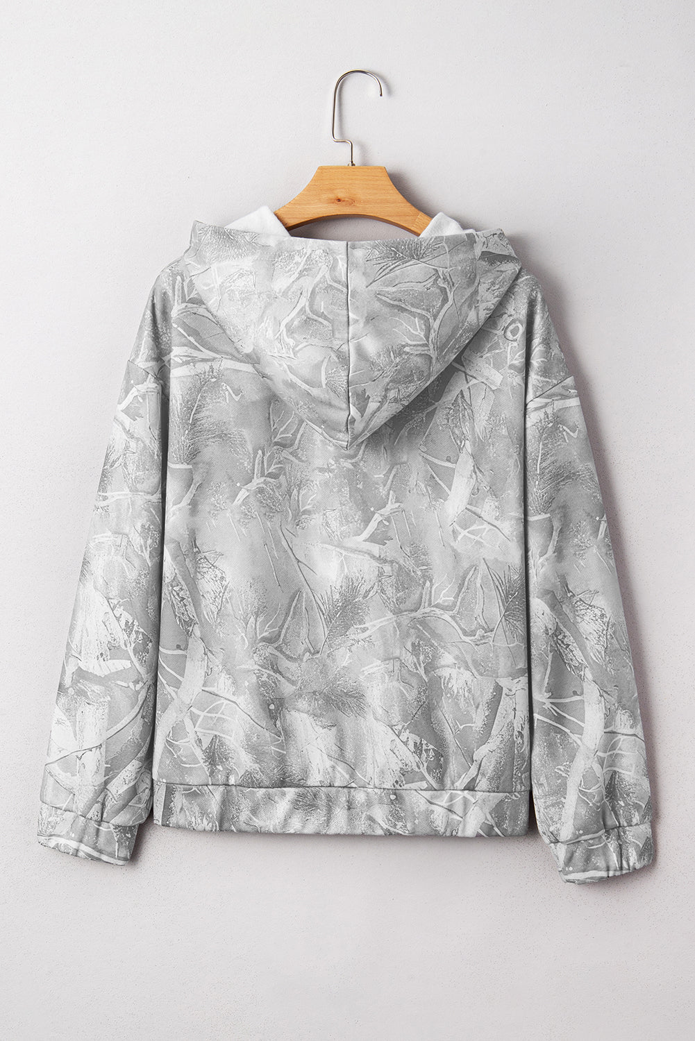 Camo Kangaroo Pocket Drop Shoulder Hoodie