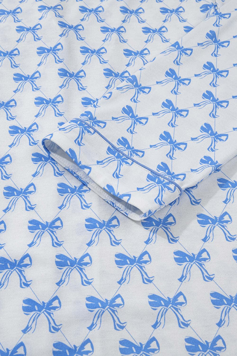 Bow Shirt and Pants Pajama Set