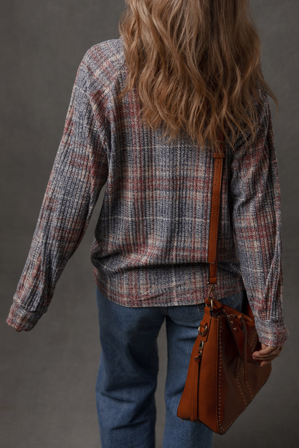 Plaid Textured Button-Up Chest Pocket Shirt