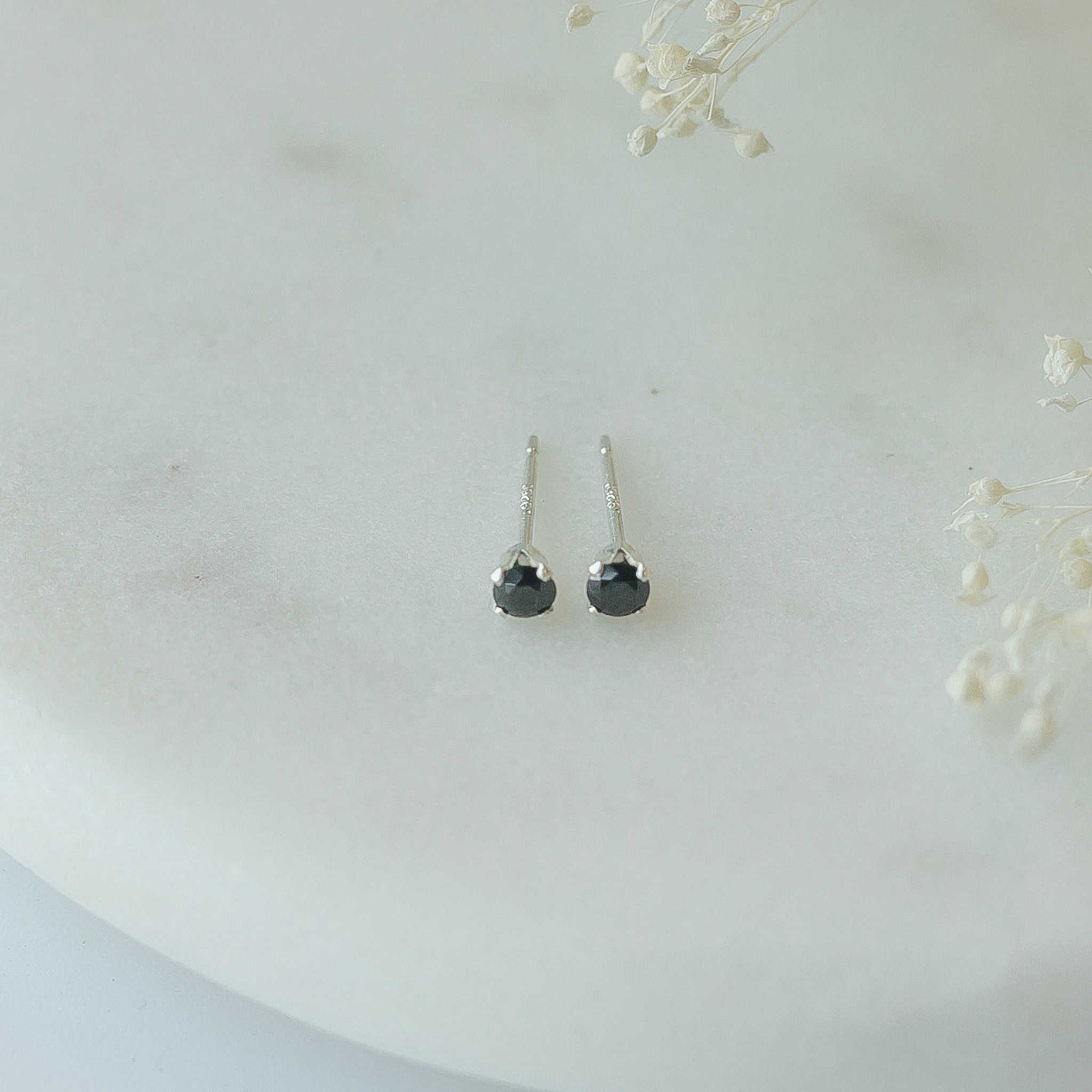 Black Crystal Stud Earrings