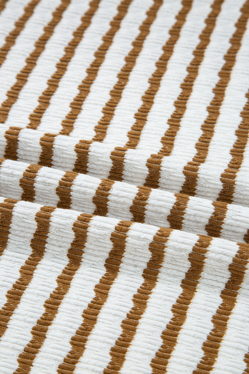 Stripe Collared Top and Drawstring Pants Set