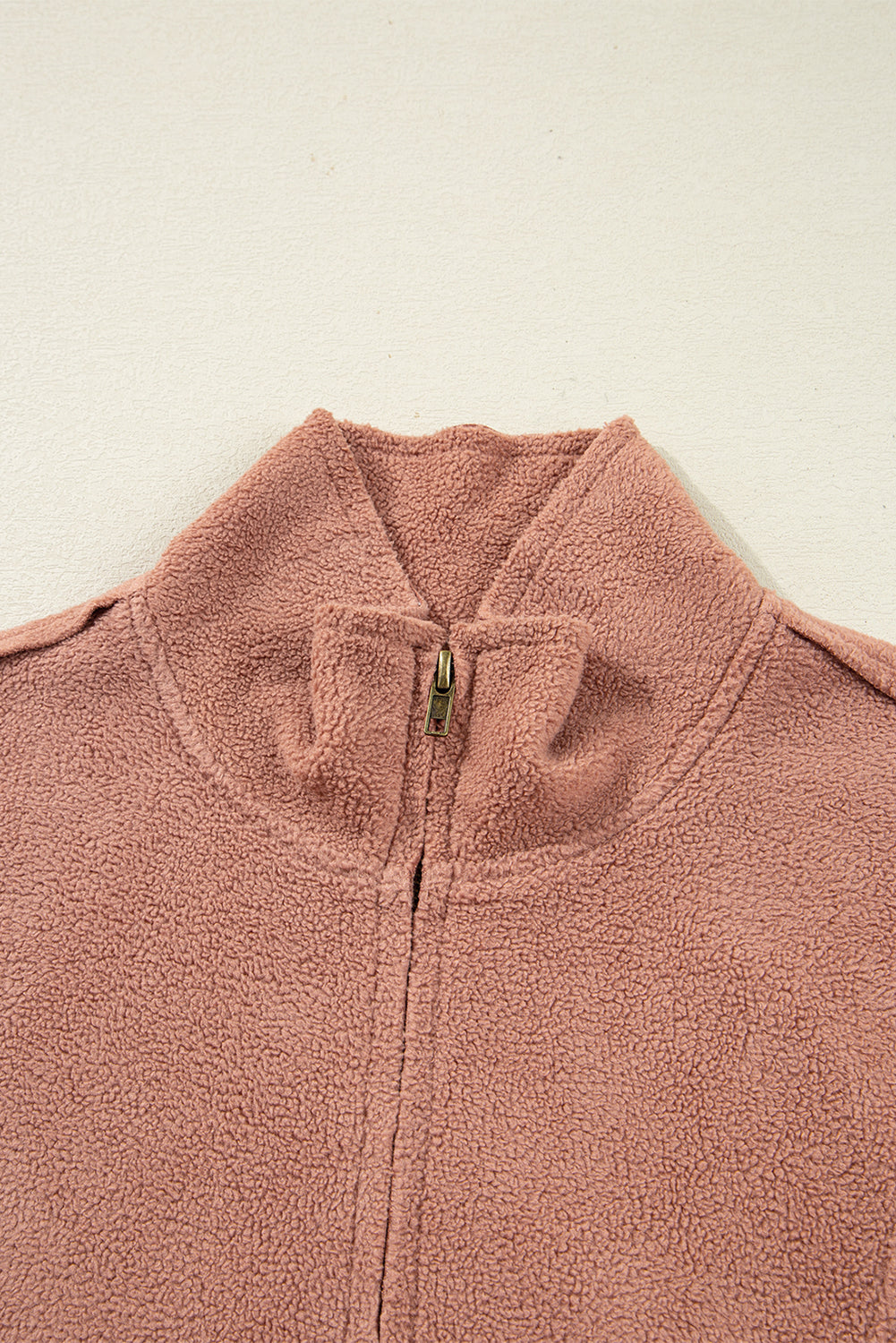 Solid Reverse Seam Half-Zip Side Pocket Sweatshirt