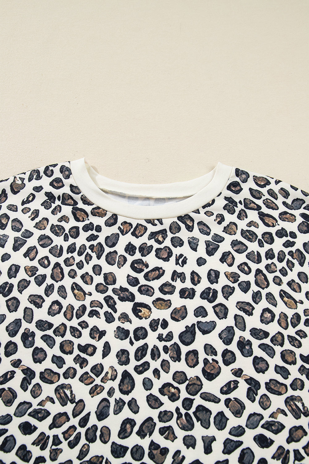 Plus Size Leopard Pullover and Shorts Set