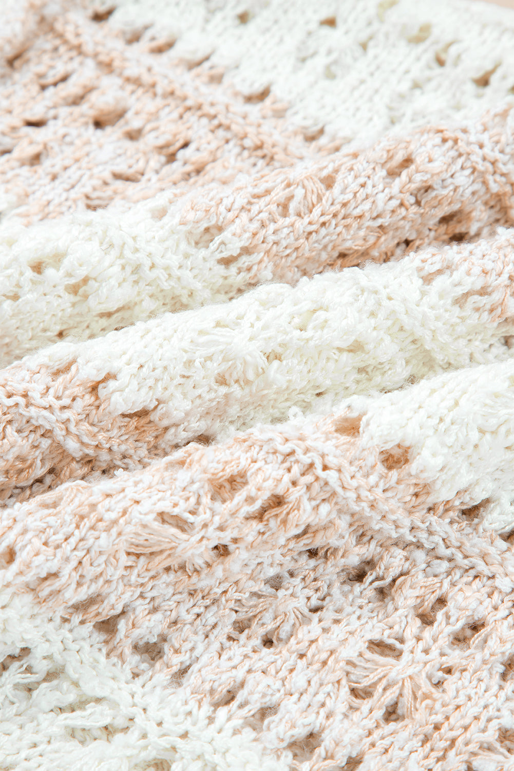 Colorblock Hollow-Out Drop Shoulder Sweater