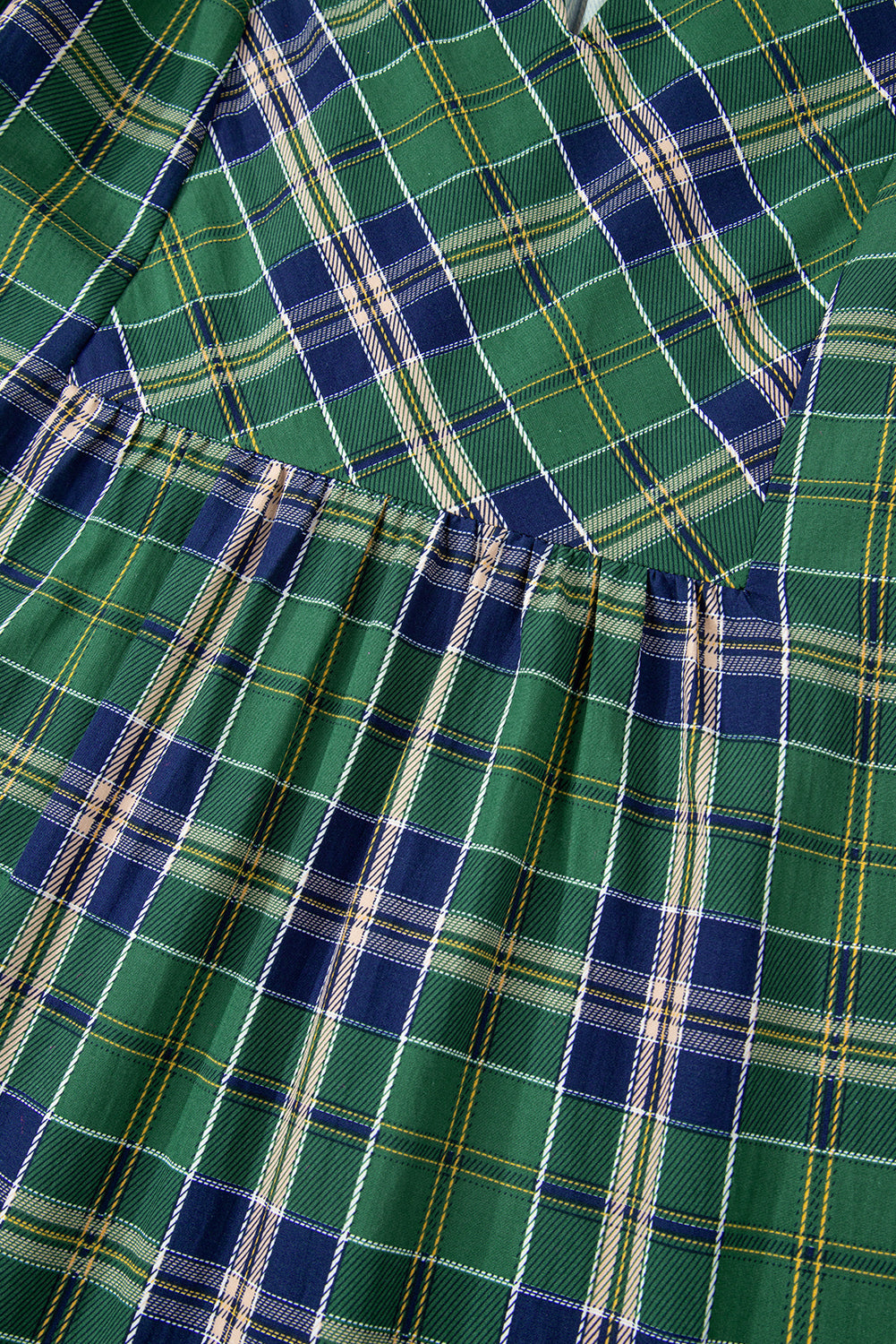 Plaid Frilled Collar Long Sleeve Mini Dress