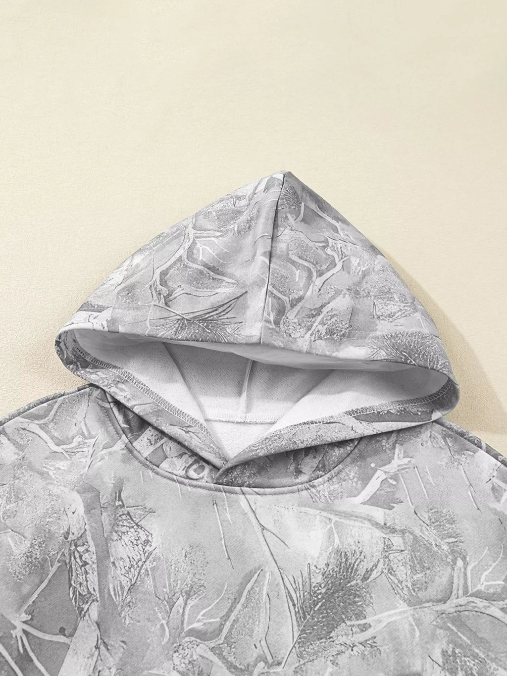 Camouflage Woodland Print Oversized Sporty Hoodie