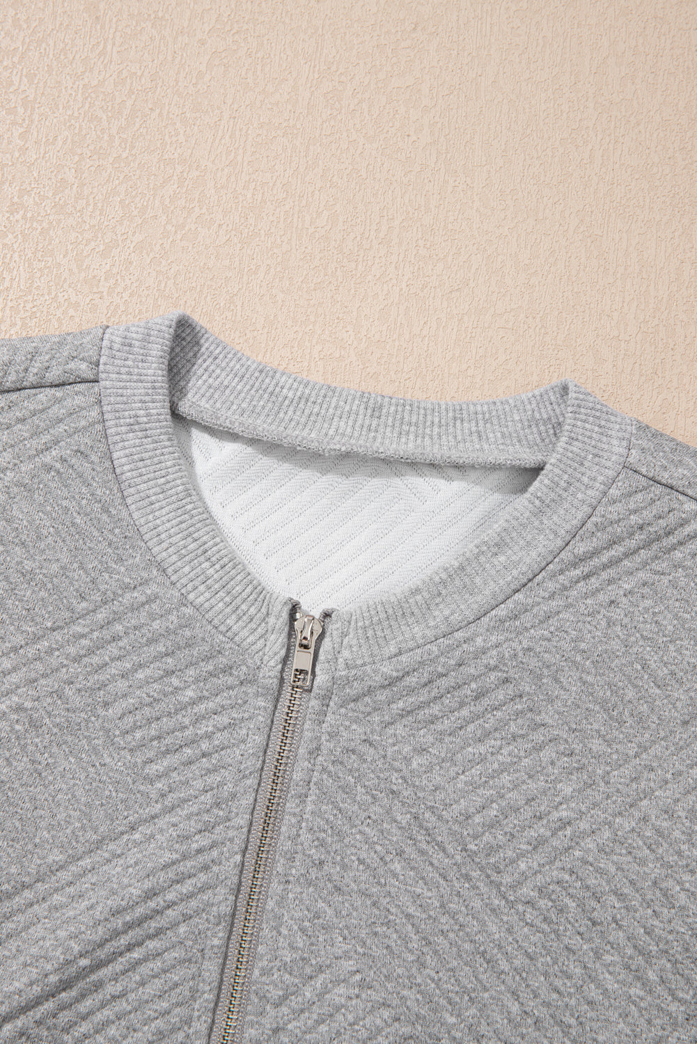 Textured Half-Zip Long Sleeve Sweatshirt