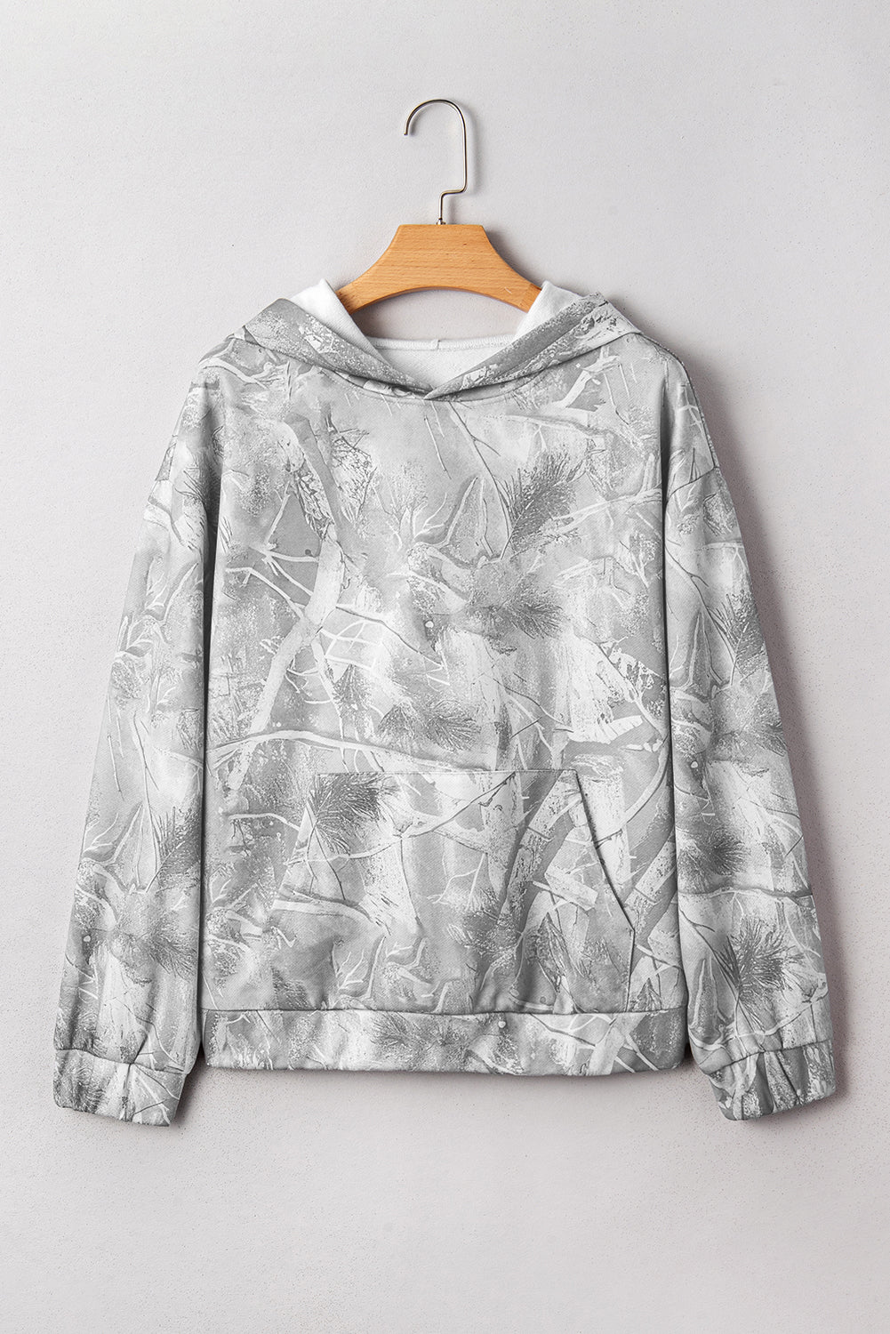 Camo Kangaroo Pocket Drop Shoulder Hoodie