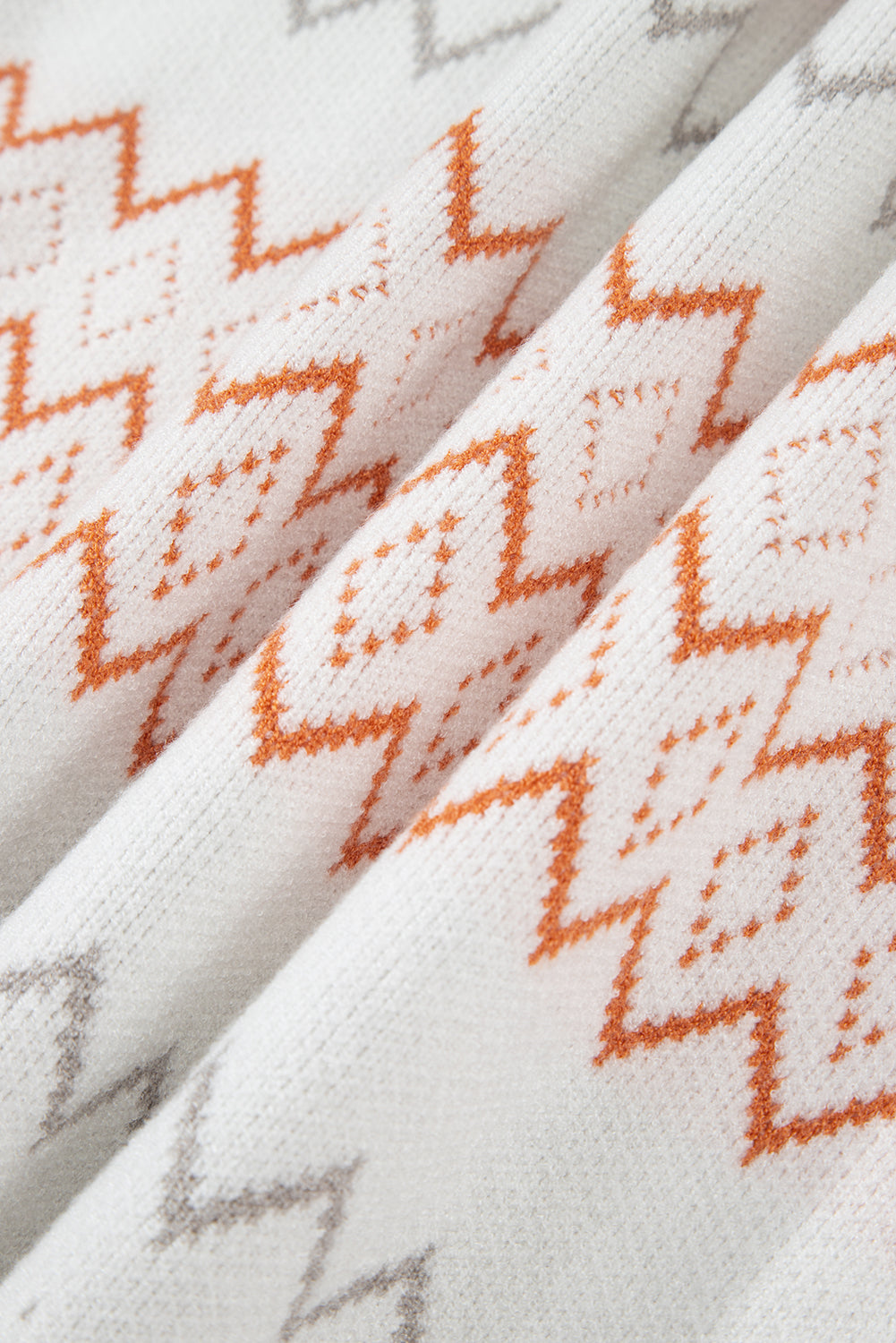 Geometric Zigzag Stripe Crewneck Pullover Sweater