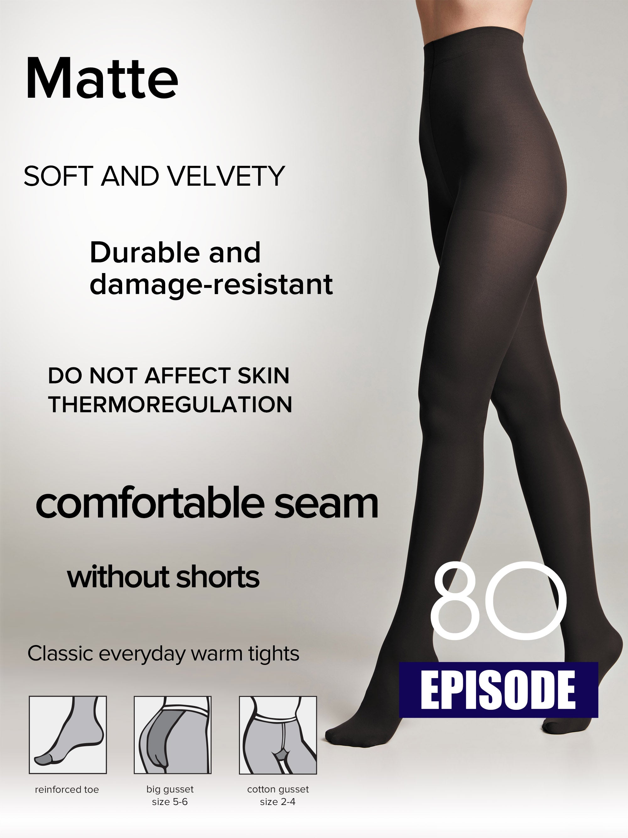 Tights Conte Episode 80 Den - Microfibra Matte Opaque