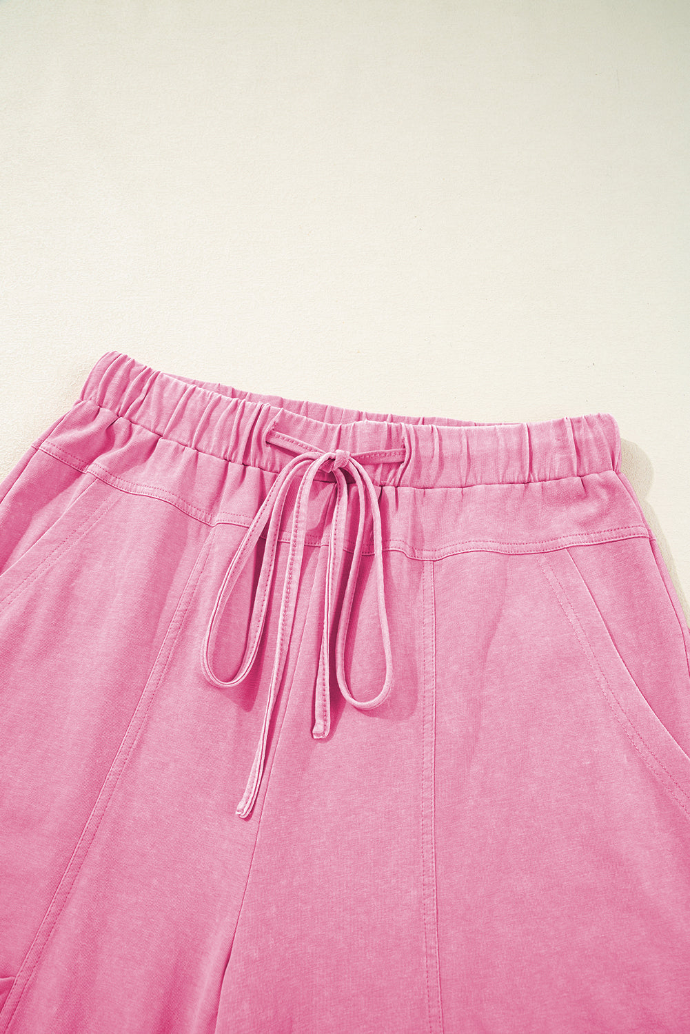 Mineral Wash Reverse Seam Drawstring Elastic Waist Pants