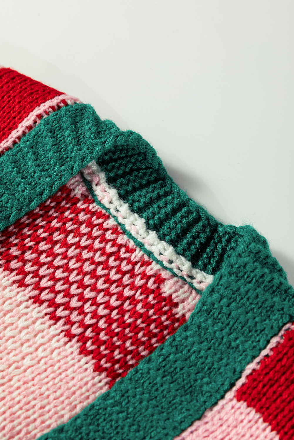 Plaid Bow Open Front Sweater Knit Cardigan