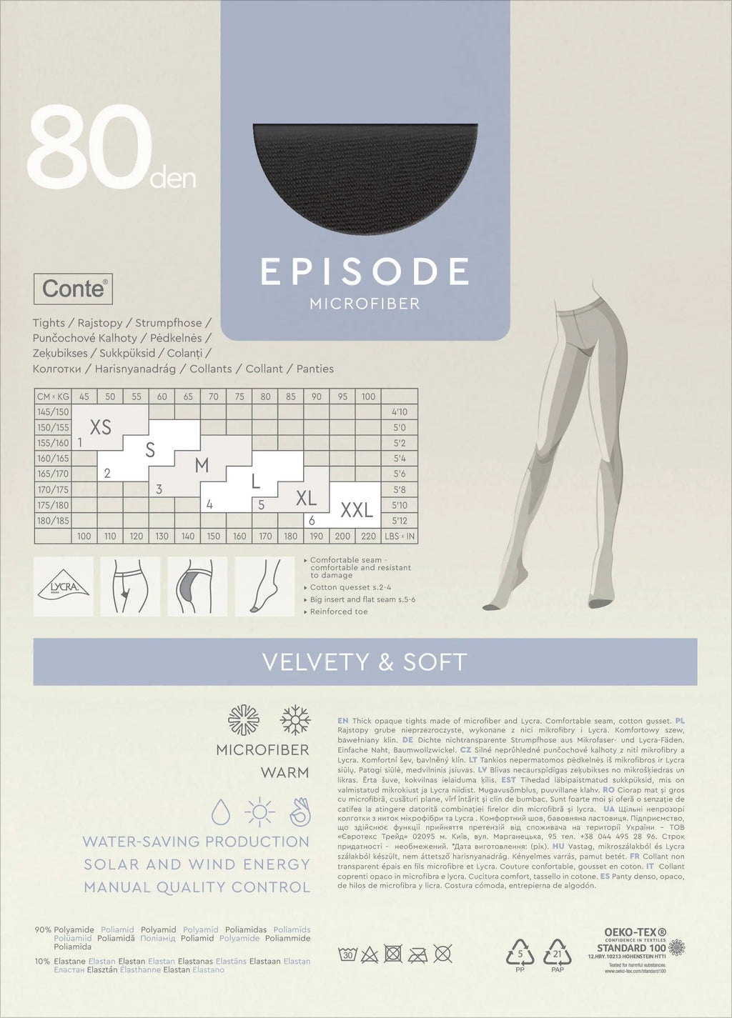 Tights Conte Episode 80 Den - Microfibra Matte Opaque