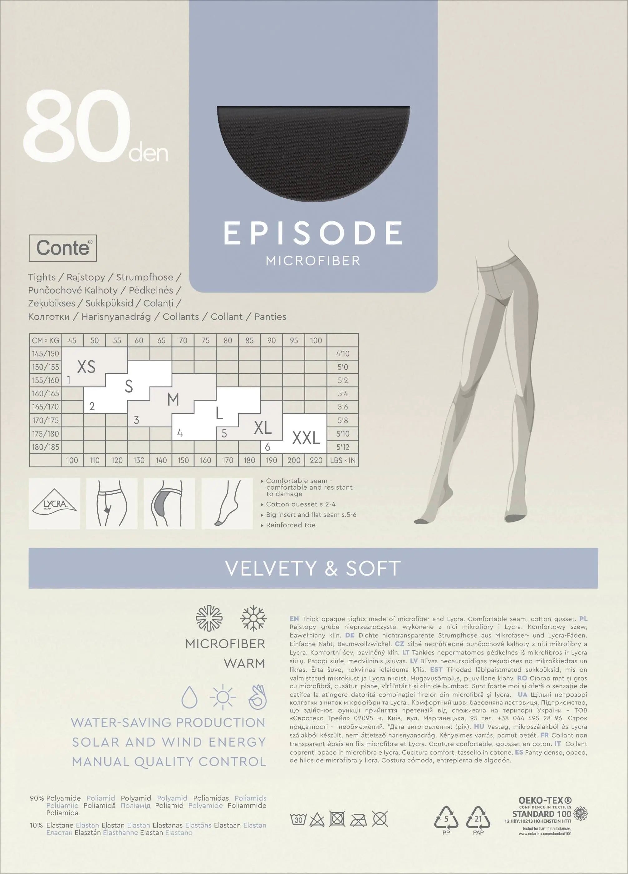 Tights Conte Episode 80 Den - Microfibra Matte Opaque