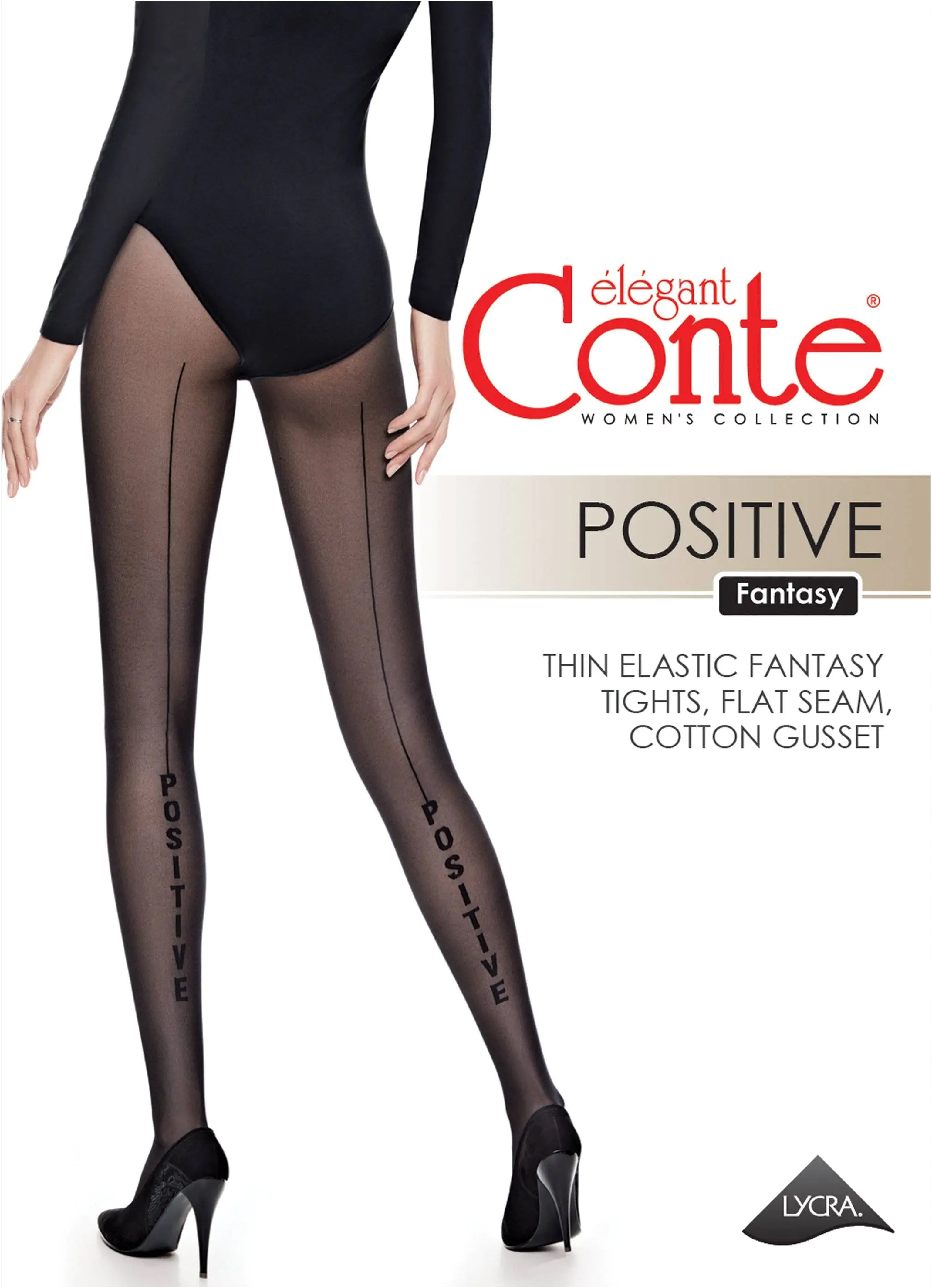 Fantasy Tights Conte Positive - Imitation of Seam and Inscription
