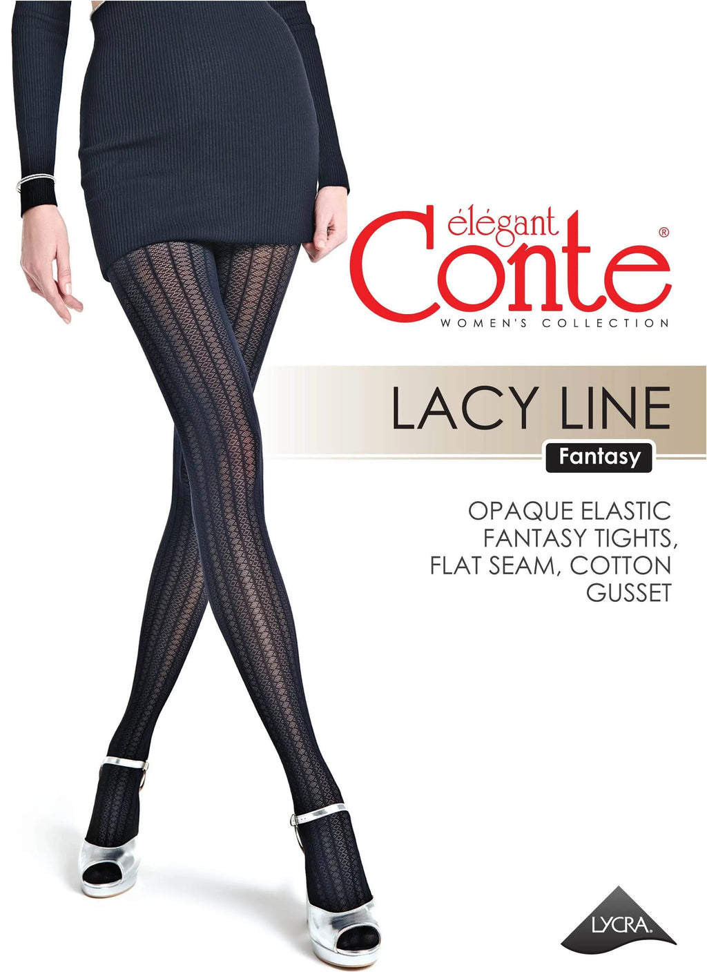 Fantasy Tights Conte Lacy Line - Lace Pattern and Stripes