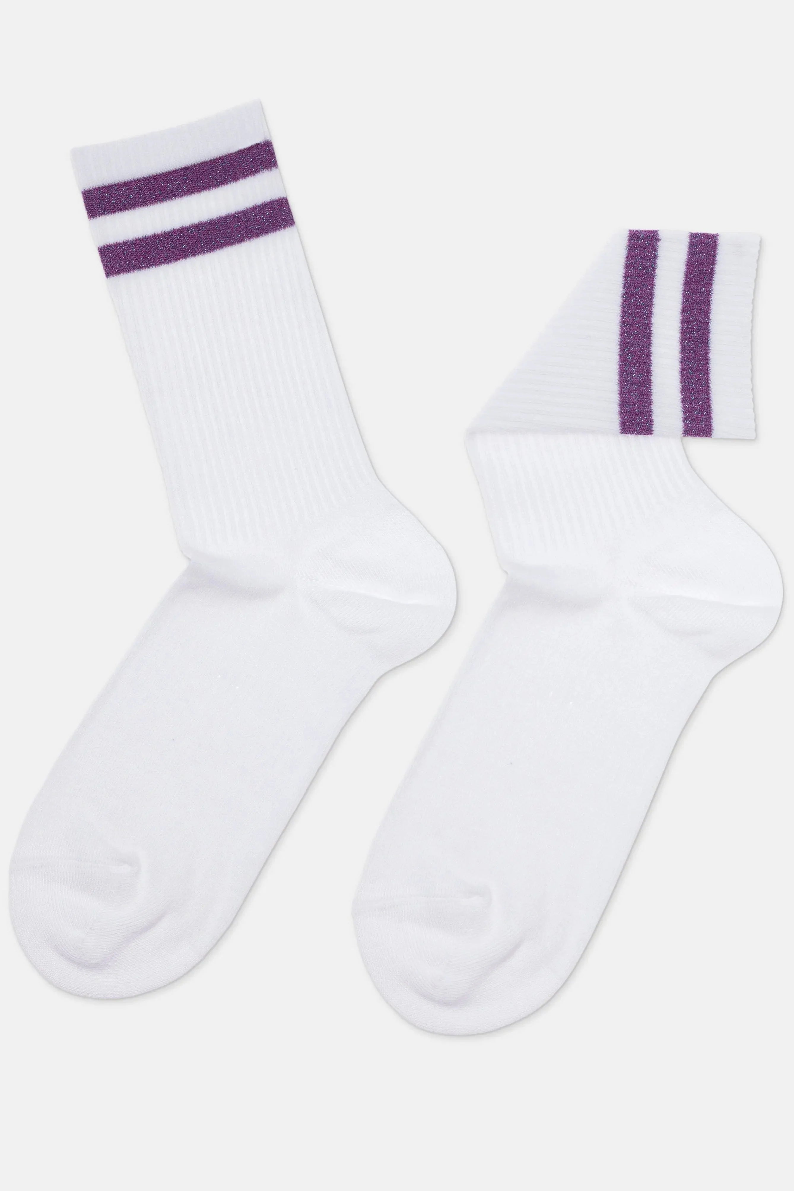 Conte Cotton Long Socks Active 157 - Lurex Stripes