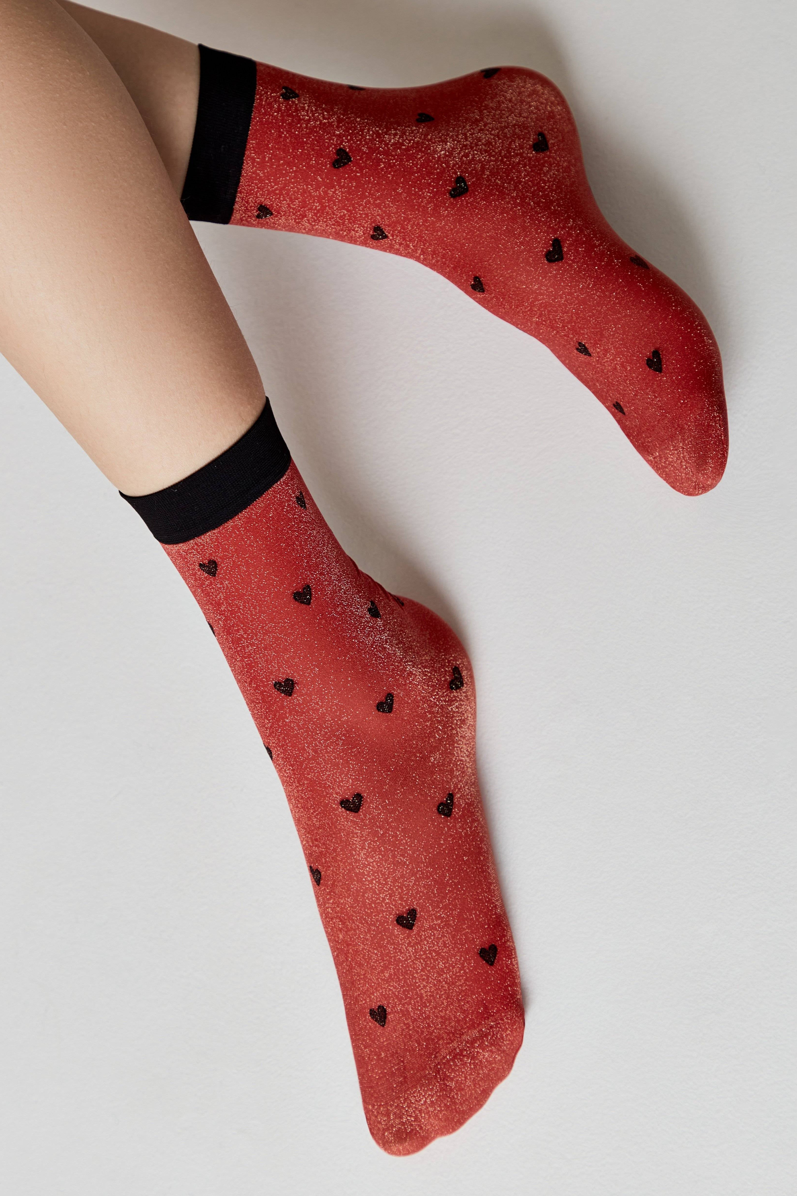 Shimmering Socks Conte Fantasy - "Hearts" Designs