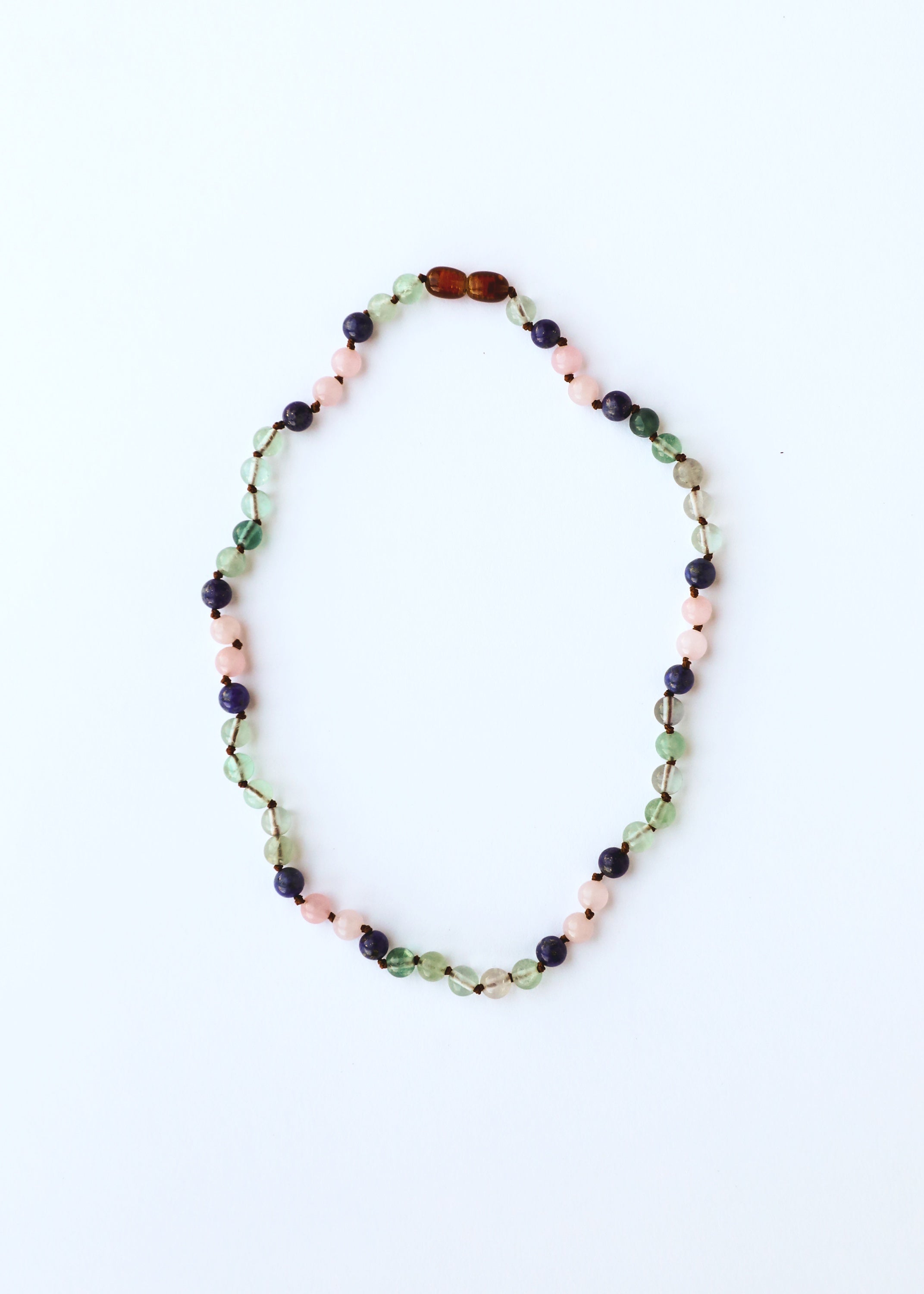 Fluorite + Lapis Lazuli + Rose Quartz || Gemstone Necklace