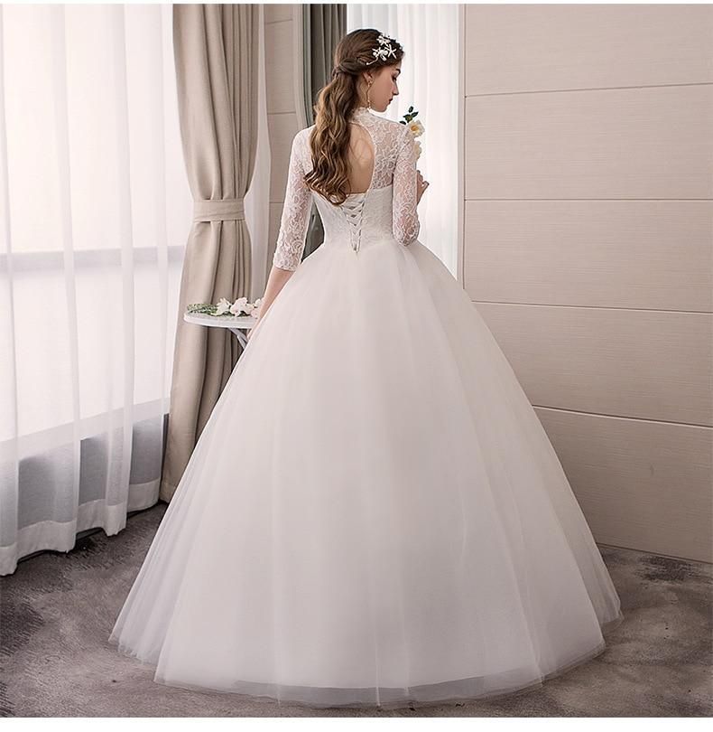 Sexy Lace High Neck New Wedding Dress Fashion Slim Embroidery Backless