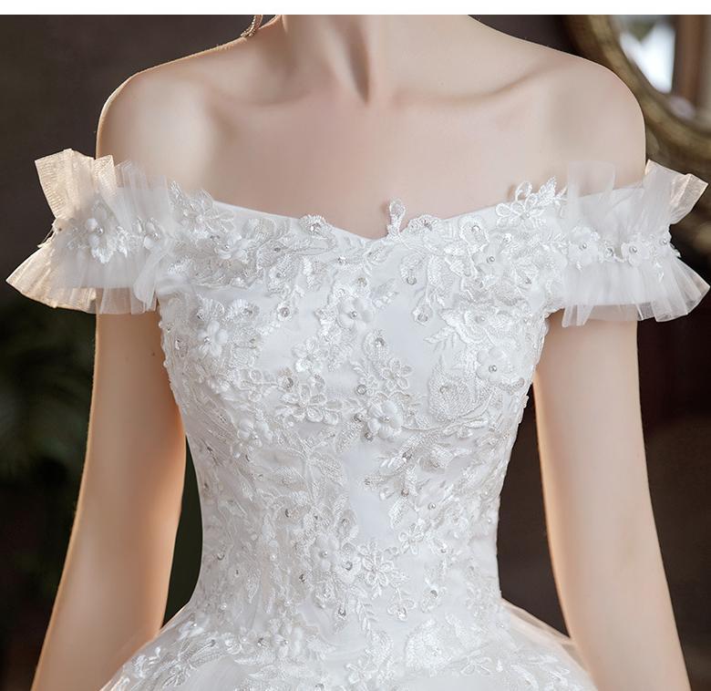 Sexy Wedding Dress Off The Shoulder Lace Flower Gown