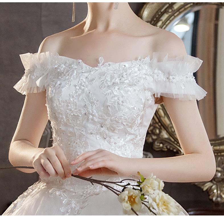Sexy Wedding Dress Off The Shoulder Lace Flower Gown