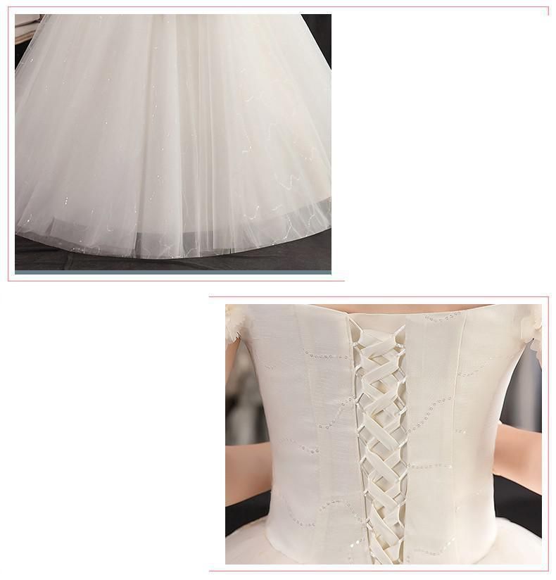 Sexy New Champagne Boat Neck Off The Shoulder Wedding Dress