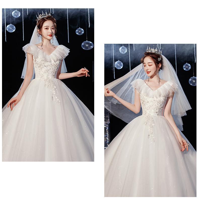 Sexy Tulle Wedding Dress For Pregnant V-neck Lace Up Ball Gown