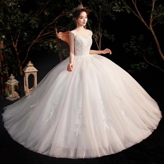Sexy New Illusion Bride Dress Sweetheart Princess Simple Wedding Dresses