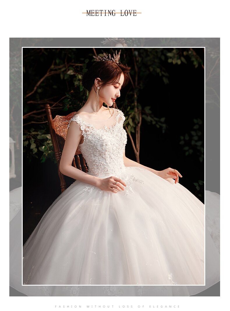 Sexy New Illusion Bride Dress Sweetheart Princess Simple Wedding Dresses
