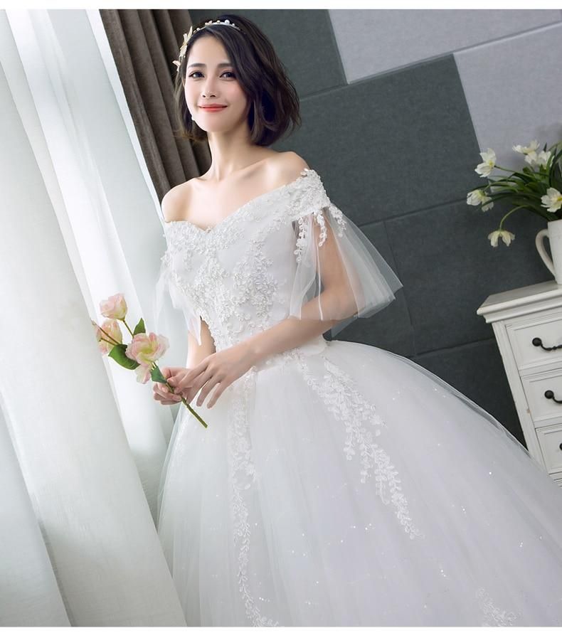 Sexy Off Shoulder Wedding Dress Korean Style