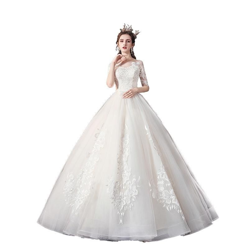 Sexy Wedding Dress Half Sleeve Wedding Gown