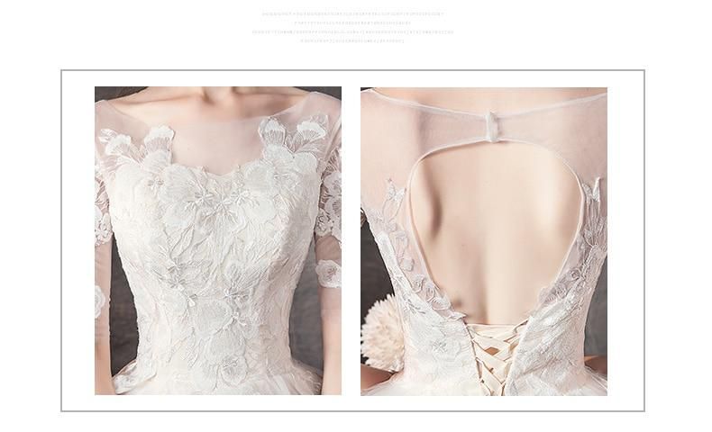 Sexy Wedding Dress Half Sleeve Wedding Gown