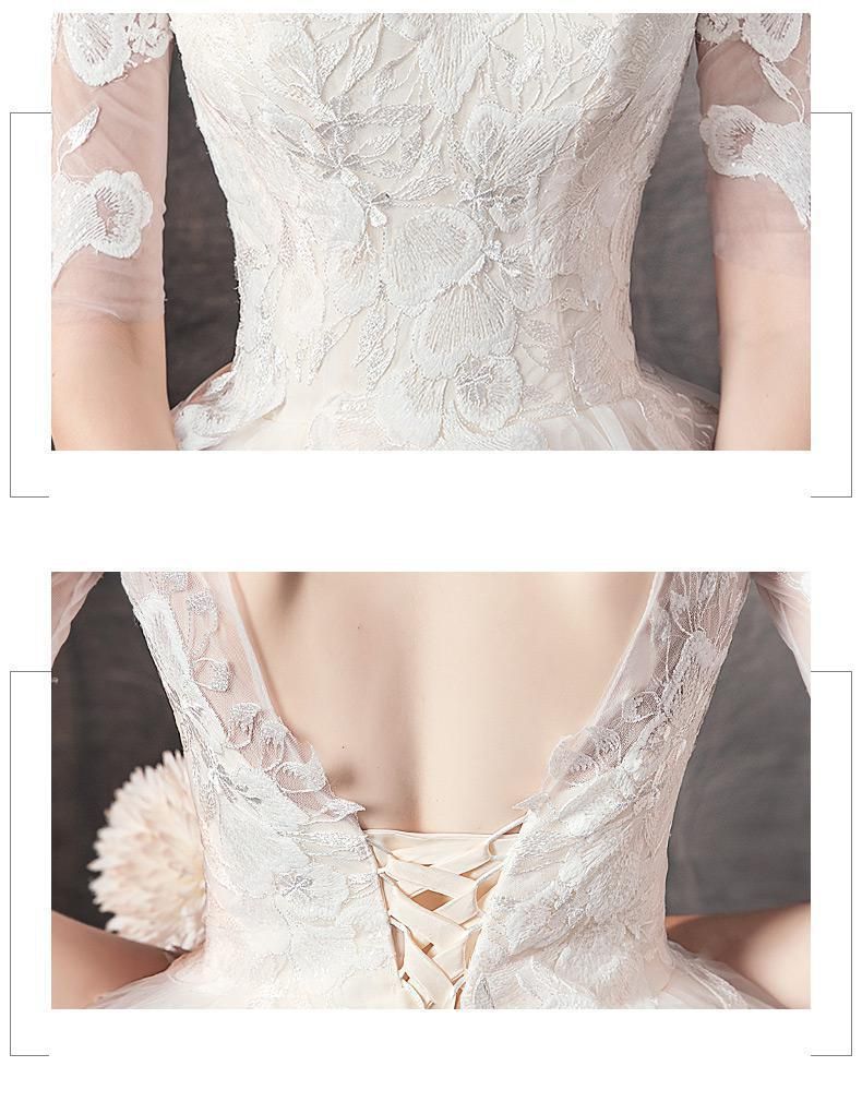 Sexy Wedding Dress Half Sleeve Wedding Gown