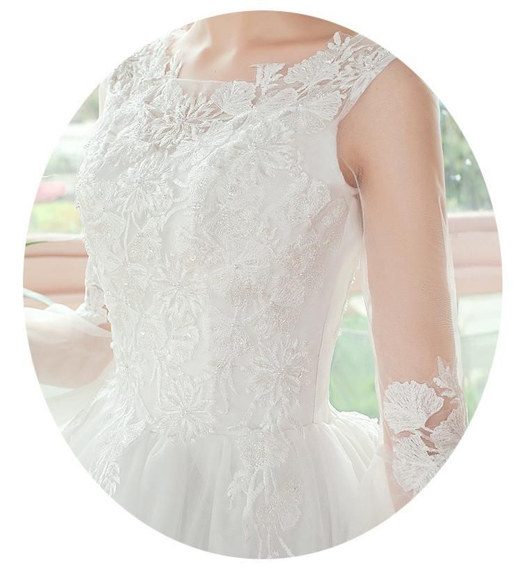 Sexy Wedding Dress O Neck Long Sleeve Gown