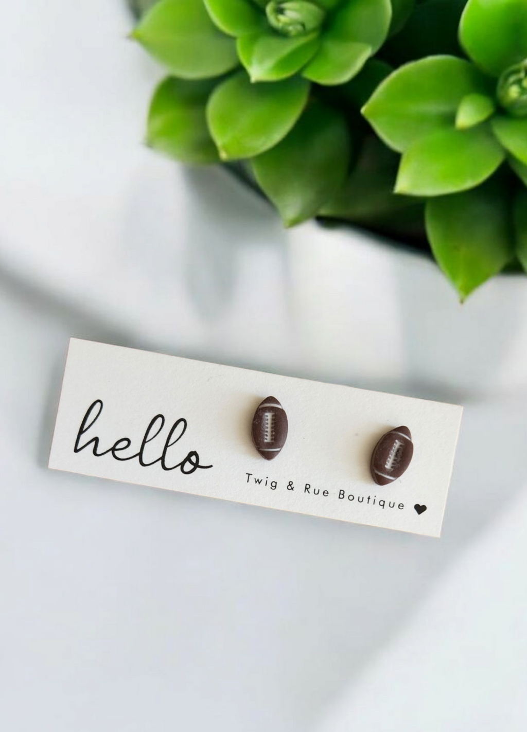 Football stud earrings