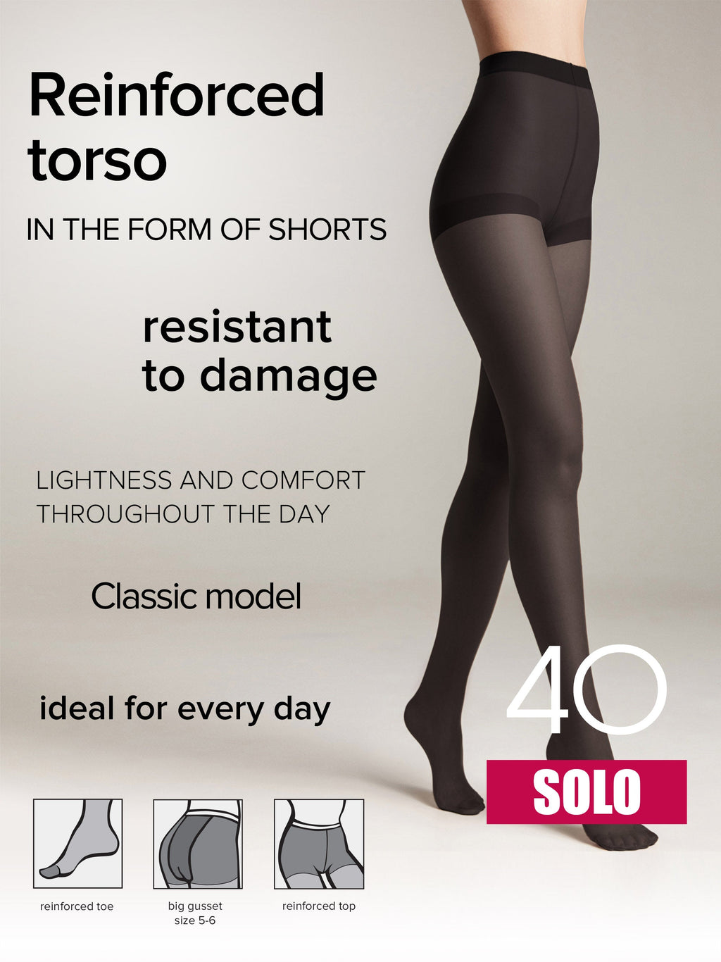 Tights Conte Solo 40 Den - Classic Pantyhose