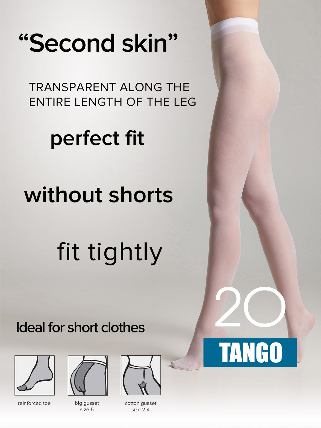 Tights Conte Tango 20 Den - Sheer to Waist Satin Shine