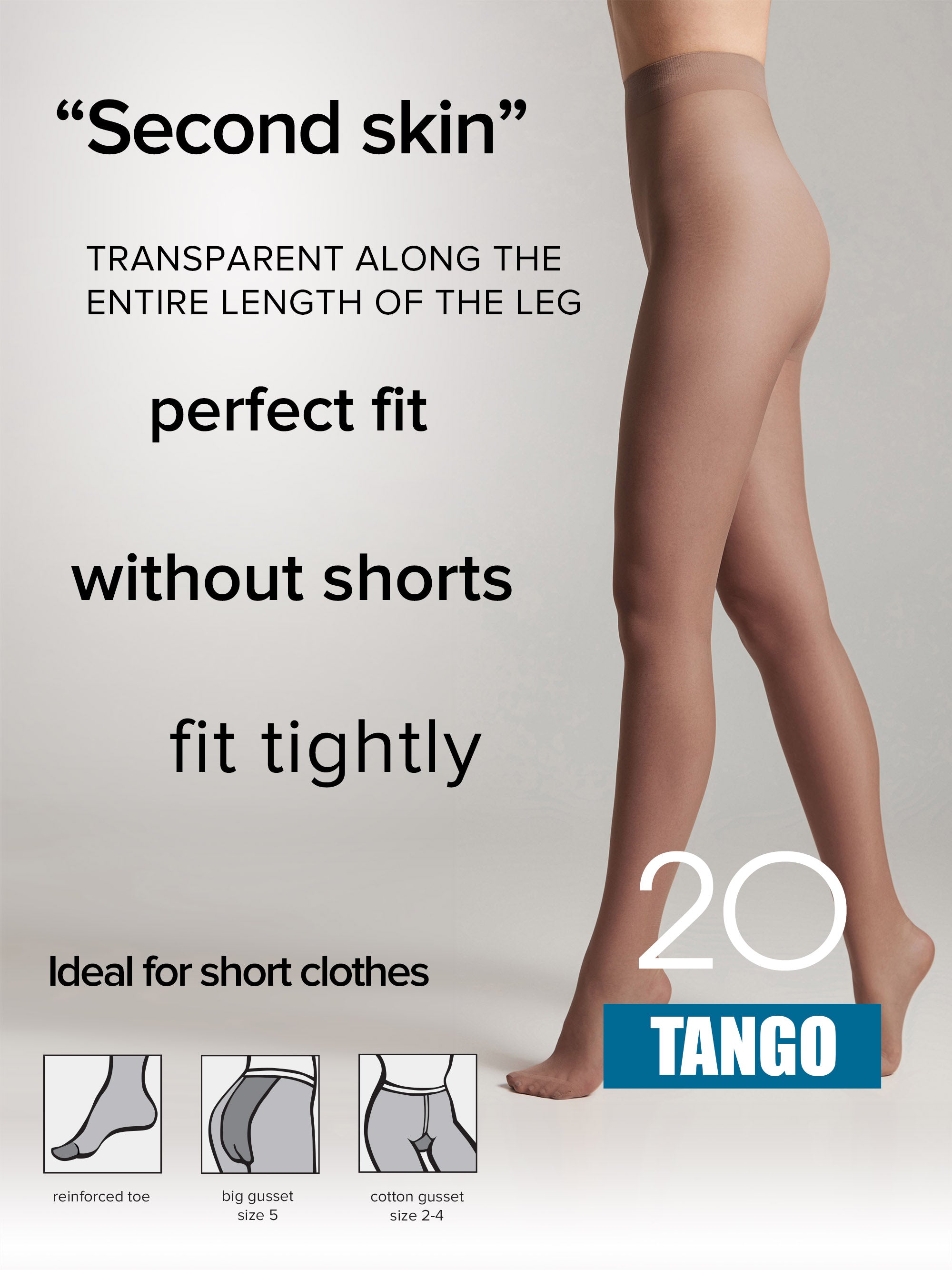 Tights Conte Tango 20 Den - Sheer to Waist Satin Shine