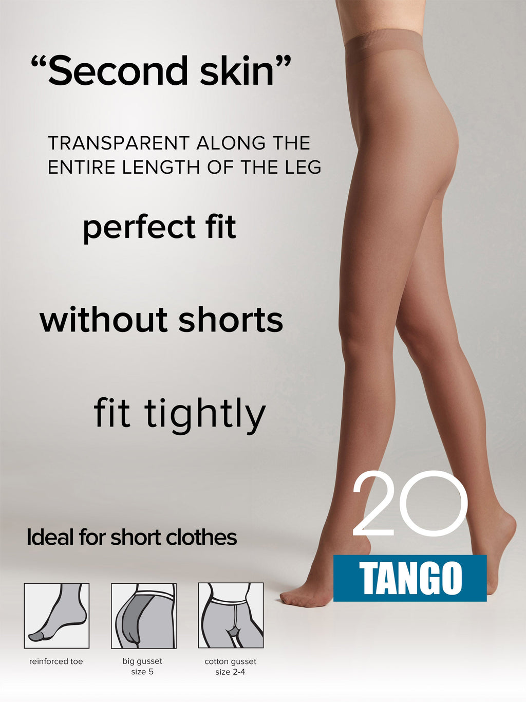 Tights Conte Tango 20 Den - Sheer to Waist Satin Shine