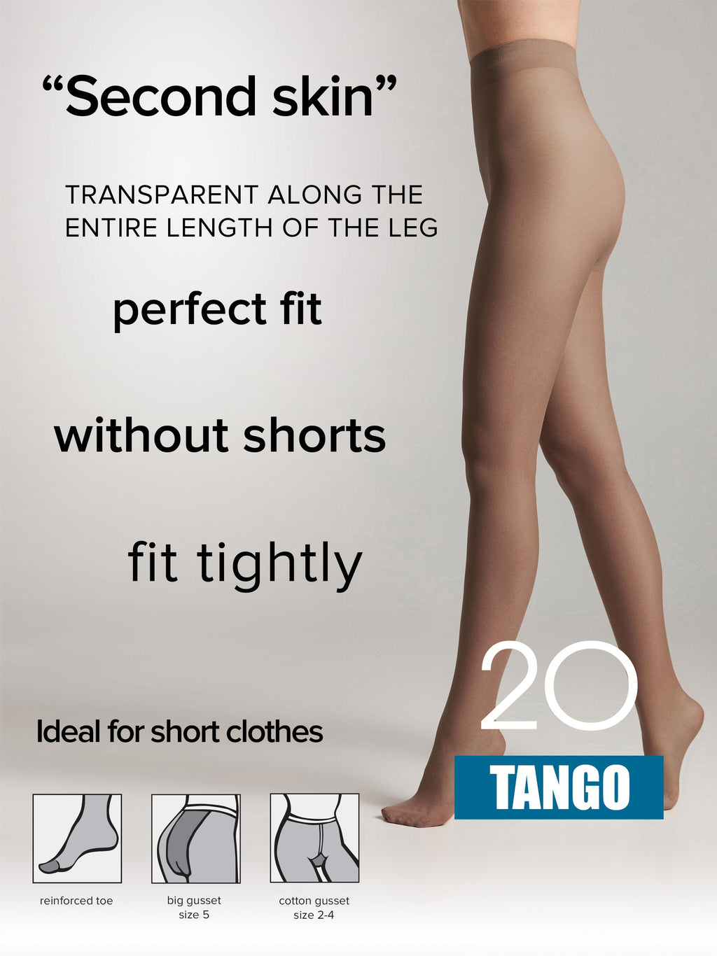 Tights Conte Tango 20 Den - Sheer to Waist Satin Shine