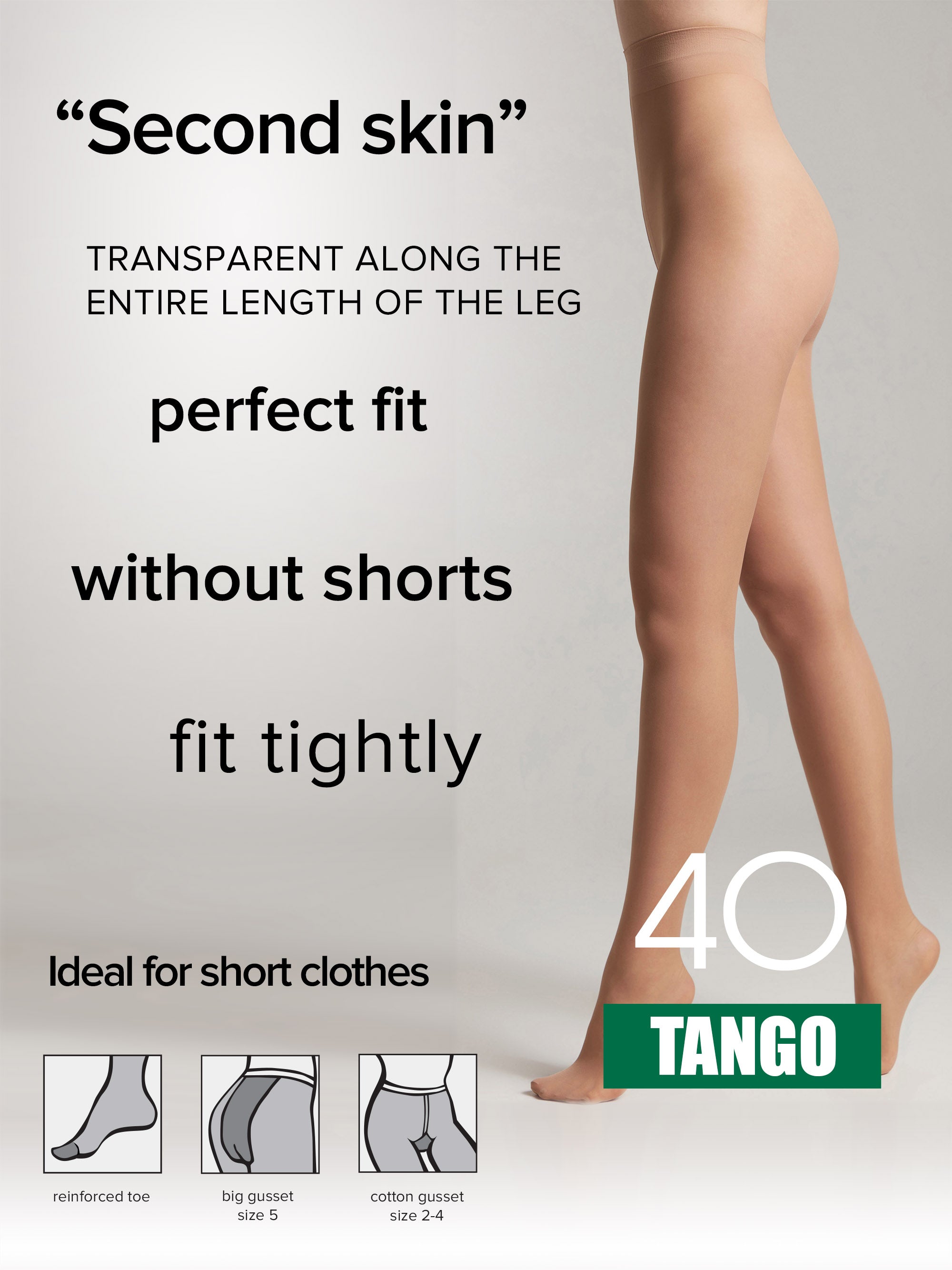 Tights Conte Tango 40 Den - Sheer to Waist Satin Shine