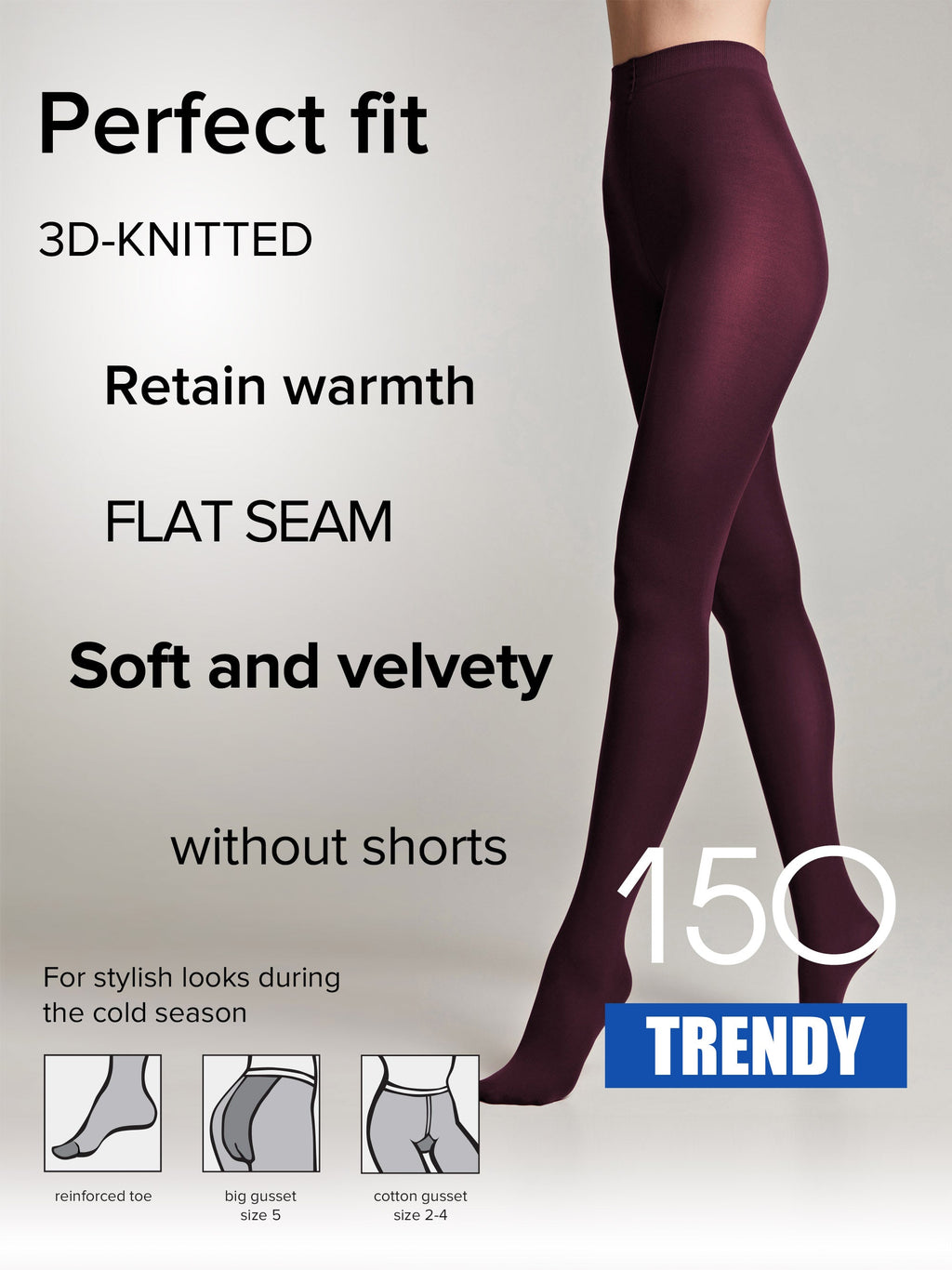 Tights Conte Trendy 150 Den - Microfiber 3D effect