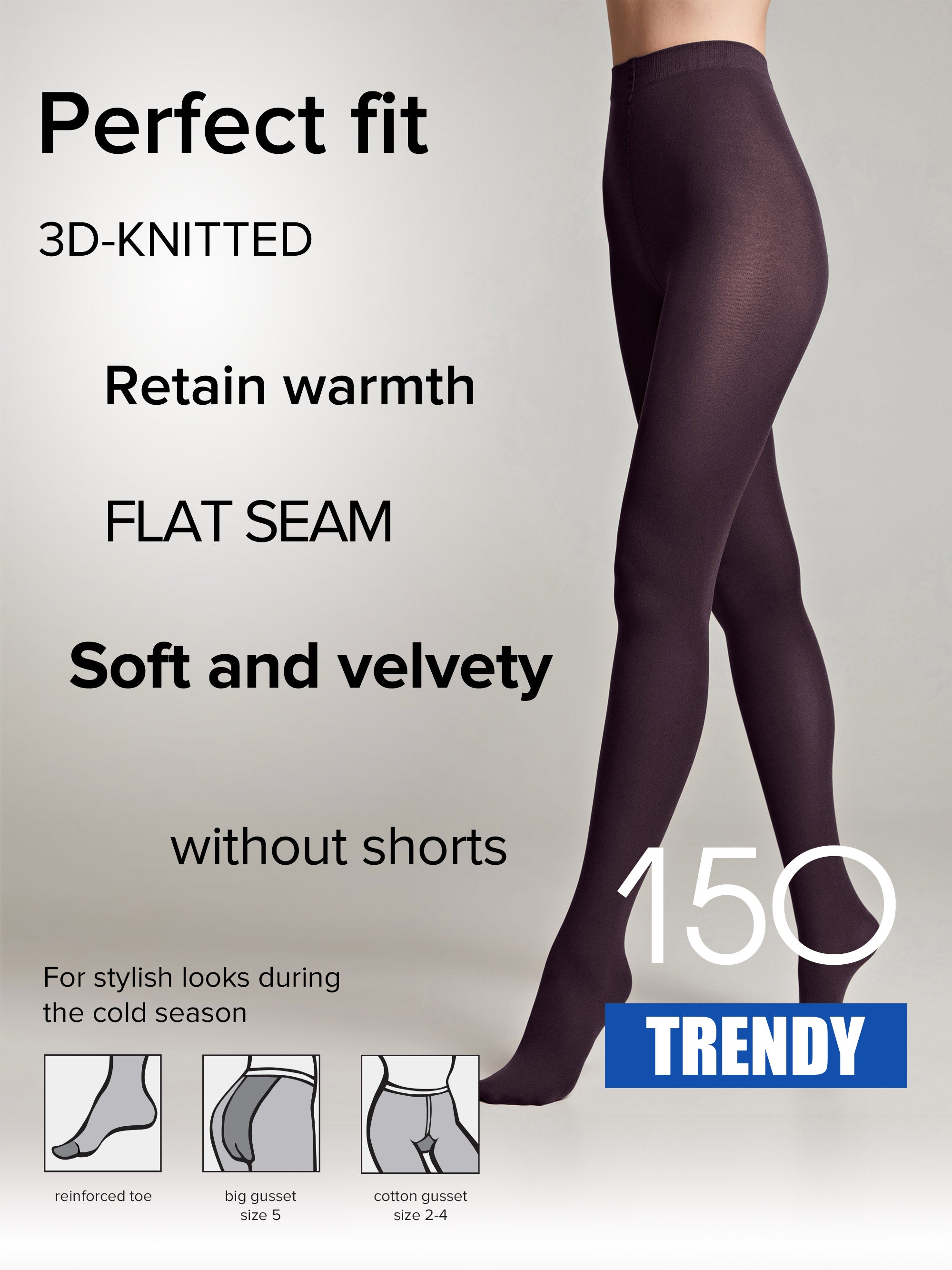 Tights Conte Trendy 150 Den - Microfiber 3D effect