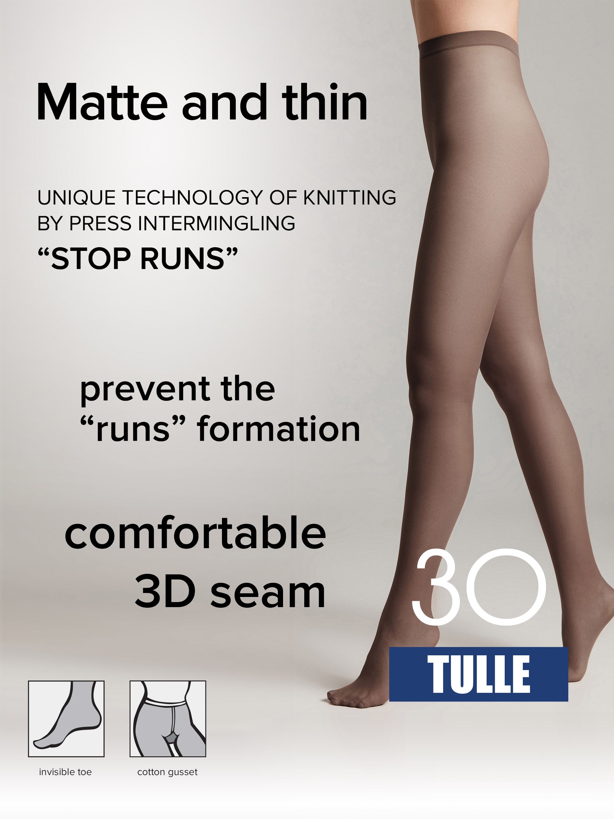 Tights Conte Tulle 30 Den - Opaque Matte