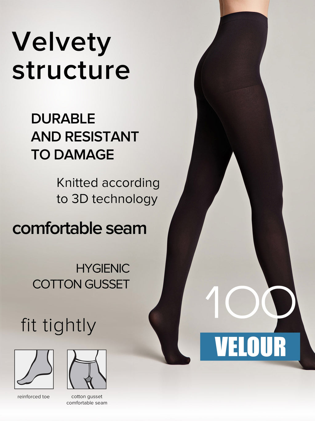 Tights Conte Velour 100 Den - Matte Warm Microfibra