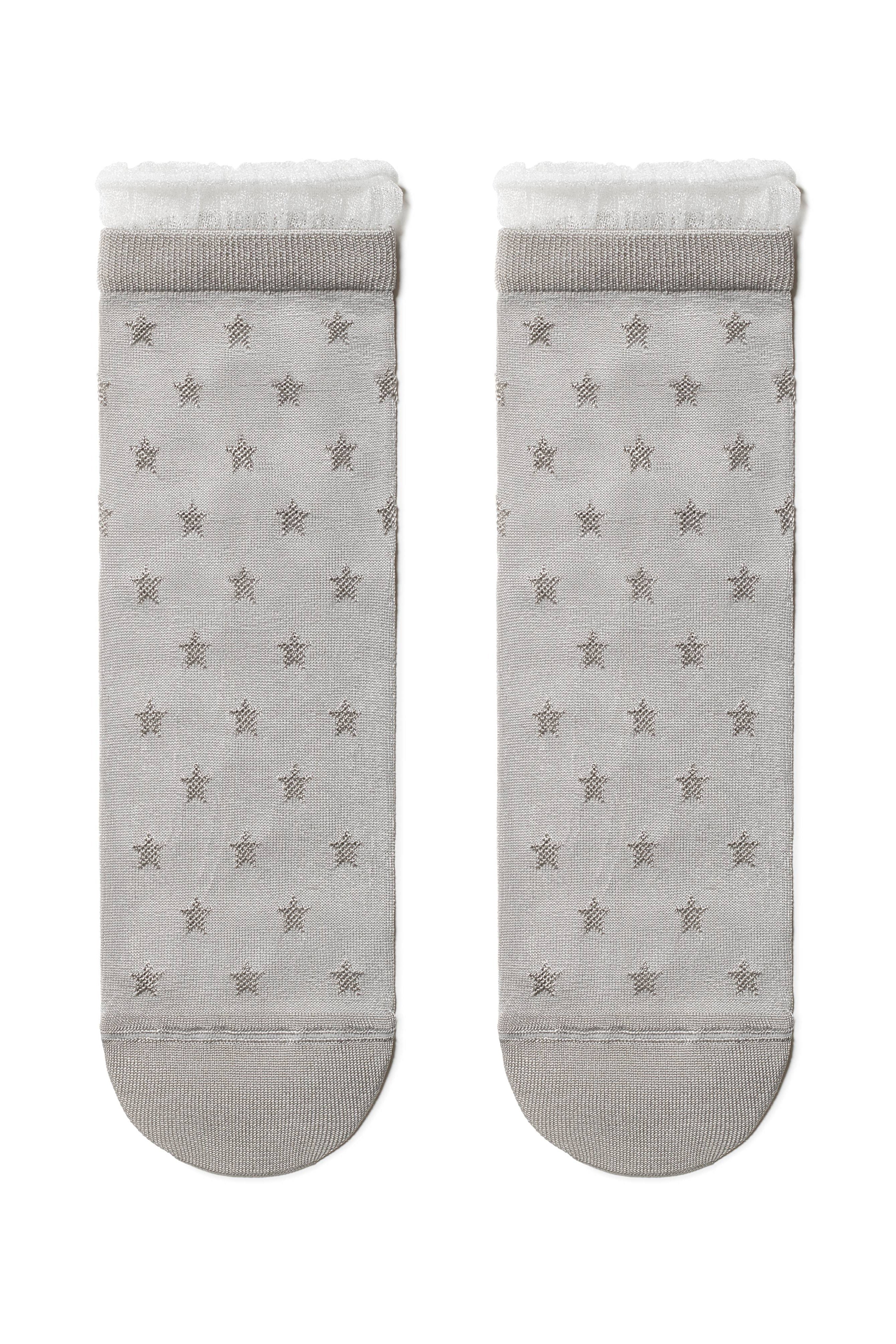 Conte Socks Classic - 491 Glossy Pattern and Decorative Transparent Mesh